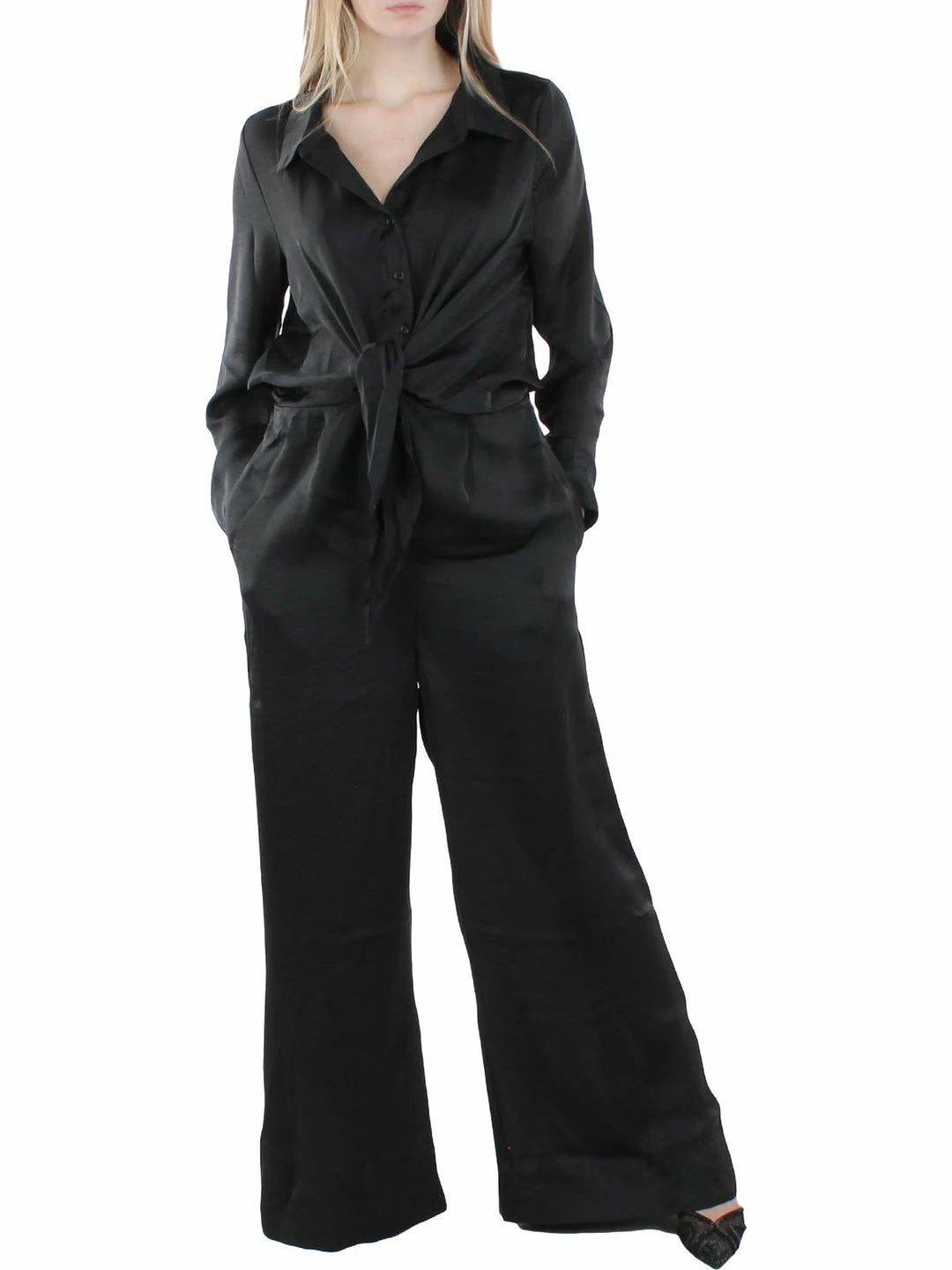 Best Pirce ๐คฉ Steve Madden ๐ฉ Womens Tie-Waist Cocktail Jumpsuit โ๏ธ